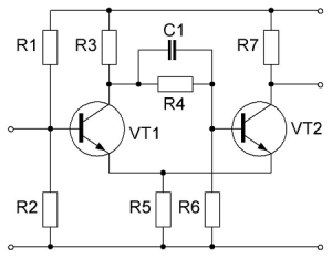 Триггер Шмитта на транзисторах